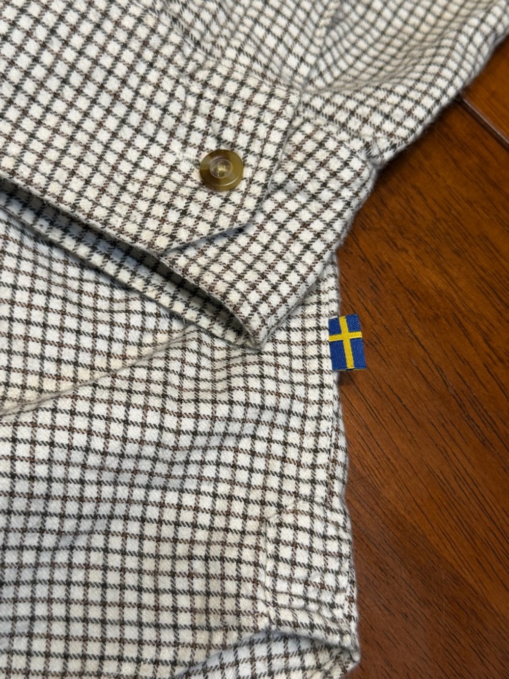 Fjallraven Forest Flannel Shirt Mens Large Button Up Tatersall Plaid Comfort Fit - Picture 6 of 12